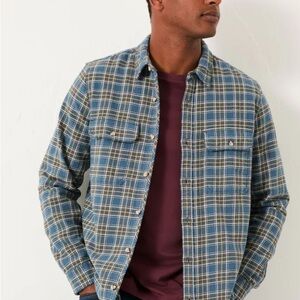 Fat Face Navy and Cream Checkered Shirt